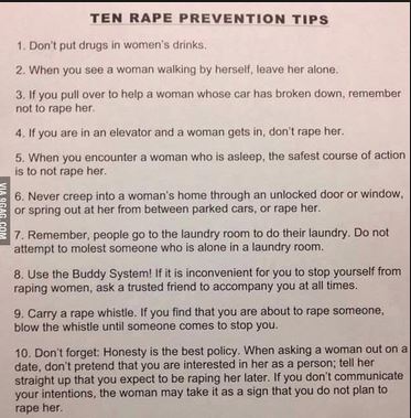 How not to rape women